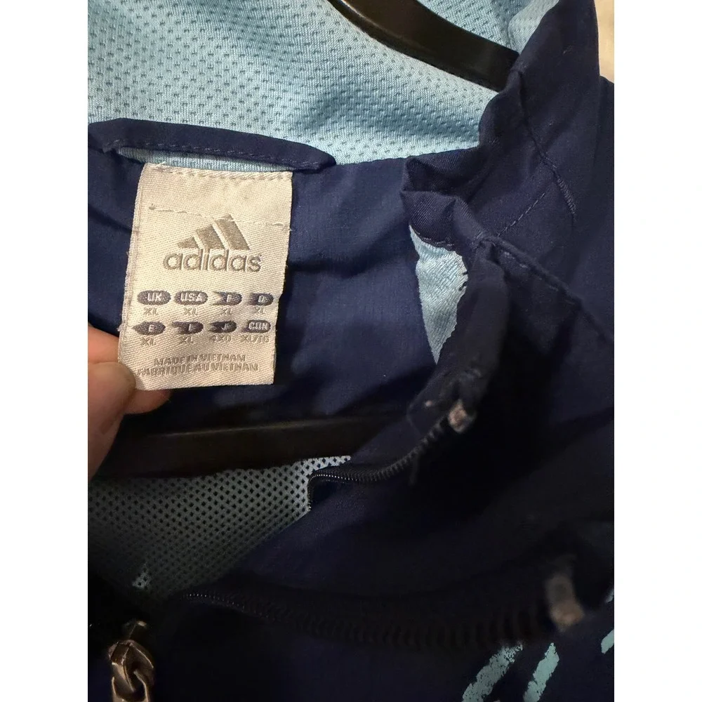 Adidas‎ F50 Soccer Windbreaker Jacket Mens XL Navy Blue Full Zip Mesh Lined